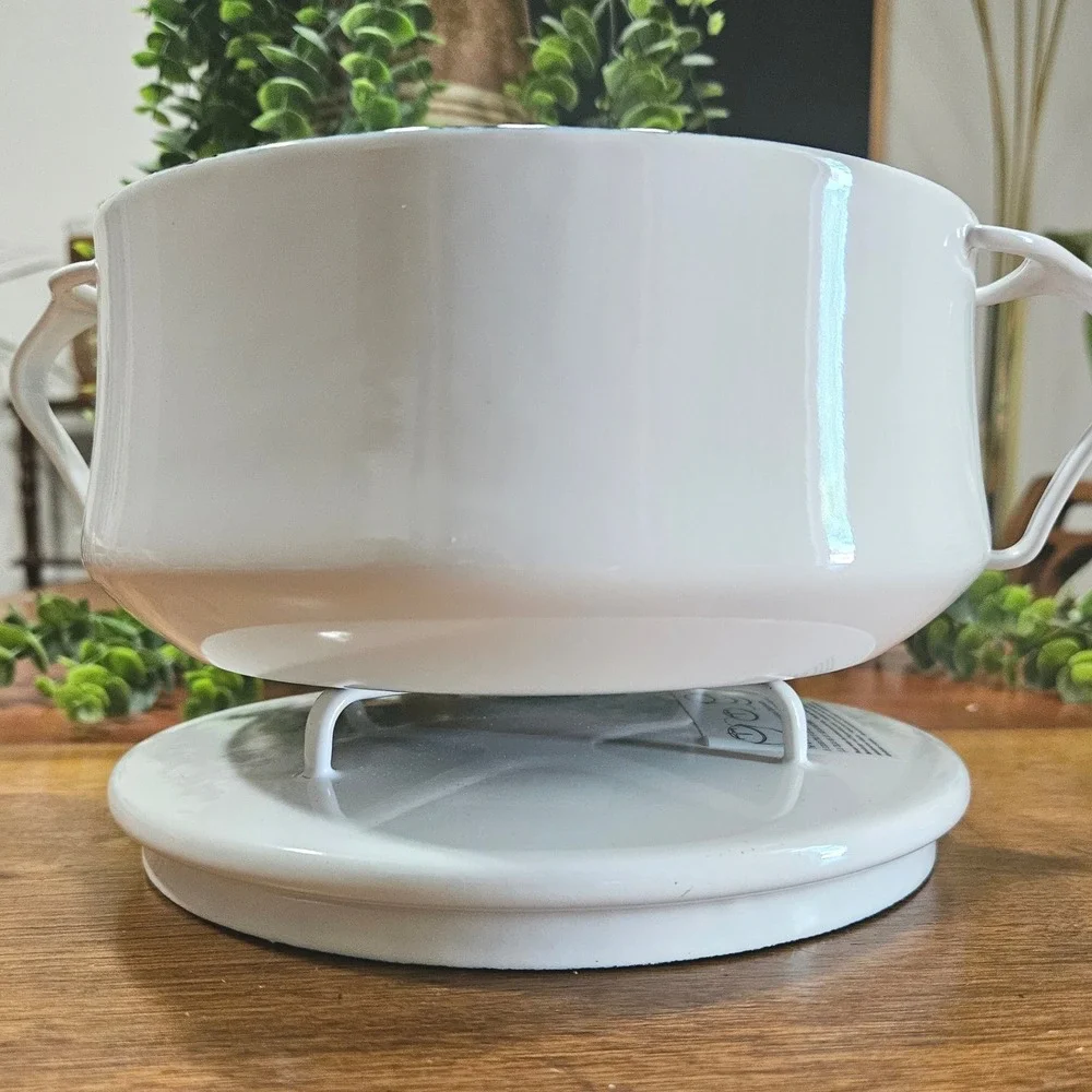 Dansk Kobenstyle White 2 Qt Enamel Casserole Dutch Oven w/ Lid JHQ New